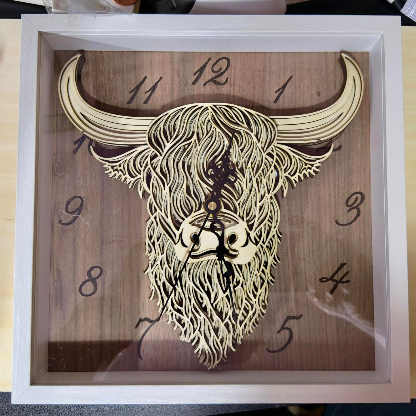 3D Highland Cow Clock